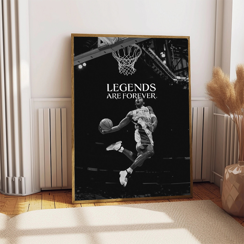 Black and White Basketball Sta - đánh giá và giá Sports Equipment Poster